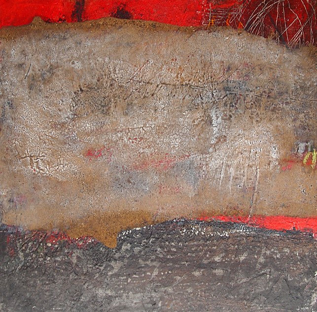 Abstrakte Malerei mit Asche 1_50x50cm